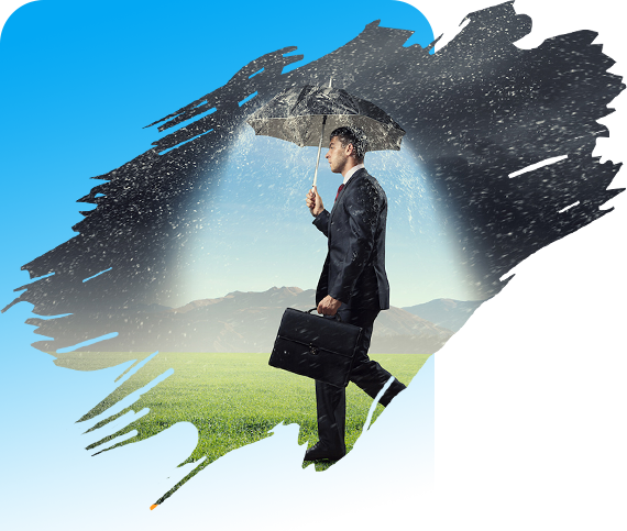 man with umbrella